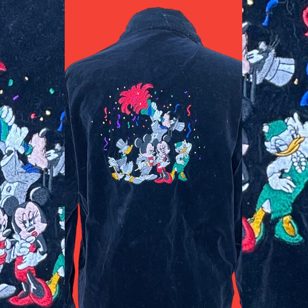 Vintage 90s Y2K Disney velvet celebration shirt -small